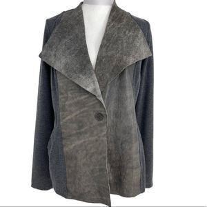 1937 Faux Leather Front Cardigan Jacket | Size M